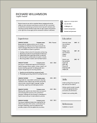 English teachers have a reputable and highly demanded profession. English Teacher Resume Template Cv Examples Teaching Academic School Tutor Job Description