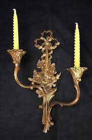 Syroco Candle Sconce With Gold Tone