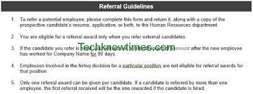 Employee Referral Form Template In Ms Word