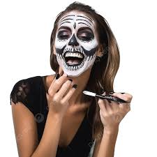 skull teeth makeup for halloween