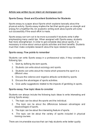 calam eacute o sports essay great and excellent guidelines for students 