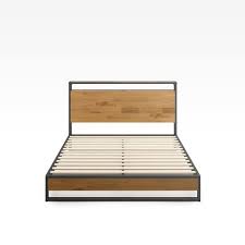 vivek wood platform bed with headboard