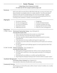 Best Resume Format For Accountant Accounts Receivable Clerk Resume