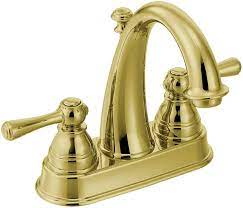 Out of so many obvious advantages of moen bathroom faucets, its durability is truly remarkable as you do not have to change the faucet too frequently once you buy moen faucets. Moen 6121p Kingsley Two Handle High Arc Bathroom Centerset Faucet With Drain Assembly Polished Brass Touch On Bathroom Sink Faucets Amazon Com