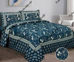 Blue Bedsheets Indian Decoration