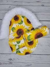 Sunflower White Baby Car Seat Cover