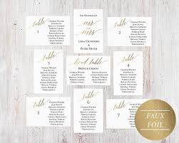 Gold Wedding Seating Chart Cards 4 X 6 Seating Chart