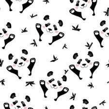 cute panda faces fabric wallpaper and