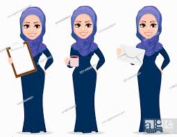 arabic business woman cartoon character