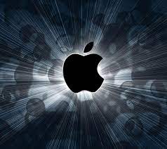 apple logo 3d bright icon