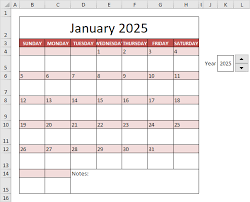calendar template in excel in easy steps