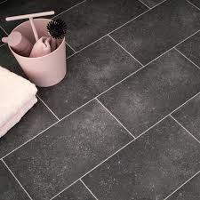 dark grey stone tile effect vinyl