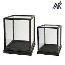 Black Glass Storage Boxes Size