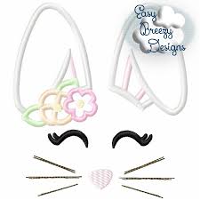 To make a bunny face you have to be creative and here it is. Bunny Face Girl Applique Embroidery Design Machine Embroidery Files Easy Breezy Designs