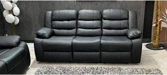 roman black recliner leather sofa 3