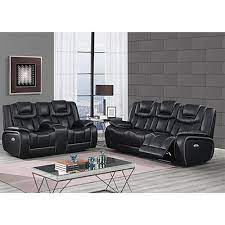 apex black leather power reclining sofa