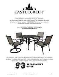 Castlecreek 5pc Dining Set Instruction