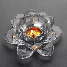 Plastic Glass Lotus Flower Tea Light