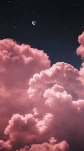 Night sky wallpaper, Pink clouds wallpaper