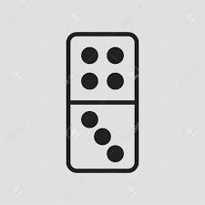 Domino Icon On White Background With Outline Design Style Circle