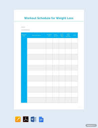 workout schedule template in google
