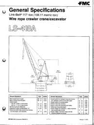 Home heavy equipment linkbelt linkbelt excavator 135msr parts manual. Link Belt Ls 418a Specifications Cranemarket