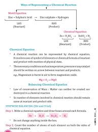Equations Notes Chemical Equation