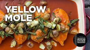 yellow mole and roasted vegetables