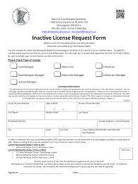 inactive cosmetology license fill