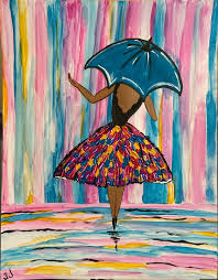 Dancing In The Rain Acrylic Painting