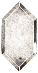 white hexagon beveled glass tile sample