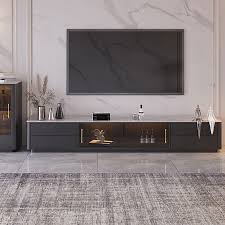 Tv Stand Stone Top 4 Drawer Glass Doors
