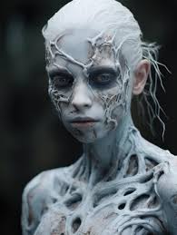 ai image a woman with white body paint