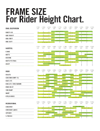Fillable Online Frame Size For Rider Height Chart