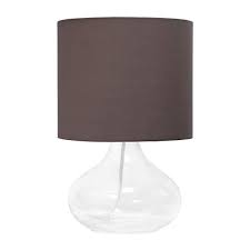 Clear Gray Glass Raindrop Table Lamp