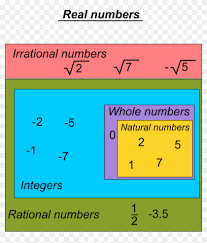 Real Numbers Chart Real Numbers Class 10 Hd Png Download