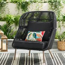 better homes gardens tarren wicker outdoor accent chair with cushions black