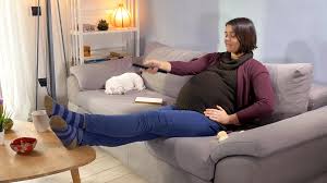 beautiful pregnant woman sitting on