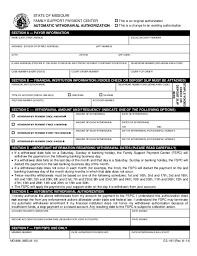 Child Support Automatic Withdrawal Authorization Form
