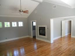 grey walls white trim hardwood floor