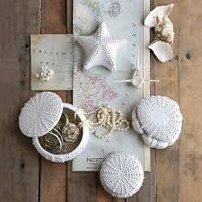 sm white ceramic sea urchin box jewelry