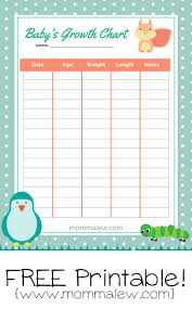 Free Babys Growth Chart Printable Momma Lew