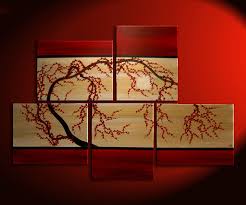 Huge Zen Wall Art Red And Gold Large