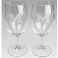 of michigan crystal red wine glass set