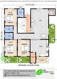 53 ft 3 bhk bungalow plan in 2300 sq ft
