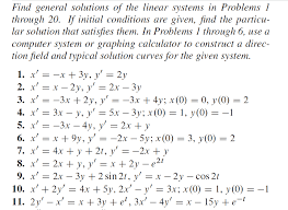 Solutions Of The Linear Systems