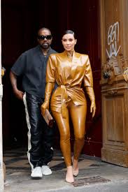 kim kardashian west wears latex balmain