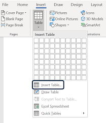 how to create accessible tables in word