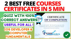 courses certificates in 5 minutes