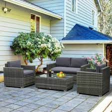 Outsunny Outdoor Wicker Patio Sectional